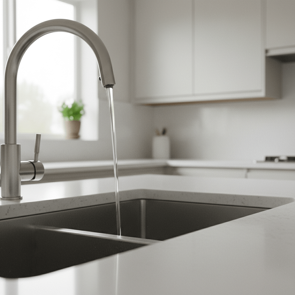 Küchenspüle mit frei fließendem Wasser